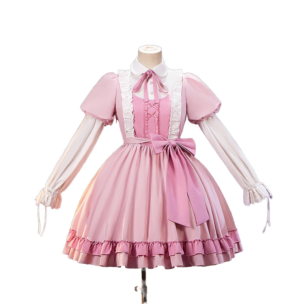 Stocking Cosplay Costume Anime DokiDoki-R Women Pink Dress Cute Stocking Cosplay Costume Lolita