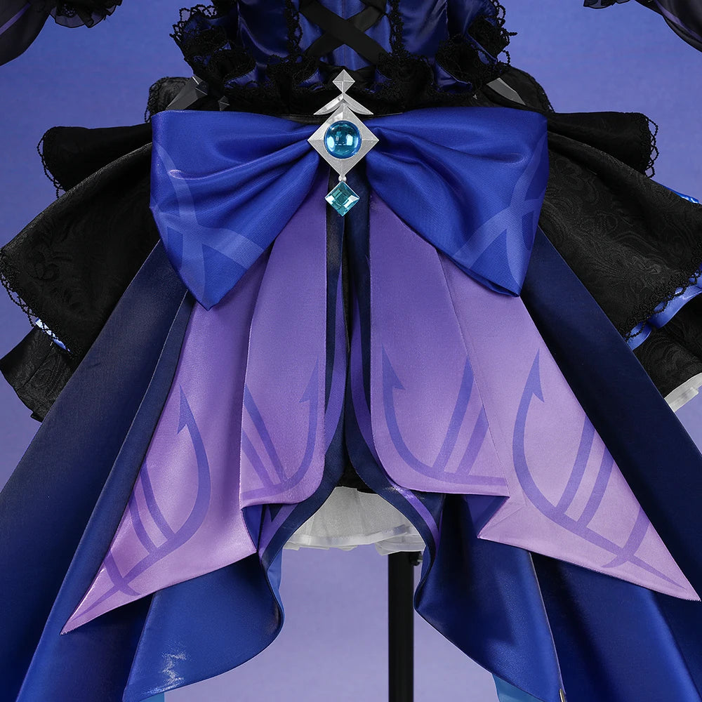 Genshin Impact Wonderland Manekina Cosplay Costume Candlelit Revelry Dress Hat Halloween Party for Women Girls Role Play Outfit