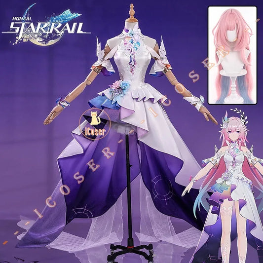 Honkai Star Rail Cyrene Cosplay Costume Wig Dress New Skin 5-star Outfit Headwear Elysia Amphoreus Halloween Party Women Girls