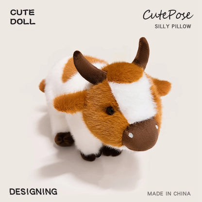 cow High Fidelity Anime Cute Plushie cattle Plush Toys Lifelike Animals Simulation Stuffed Doll Kawai Toy Gifts For Kids