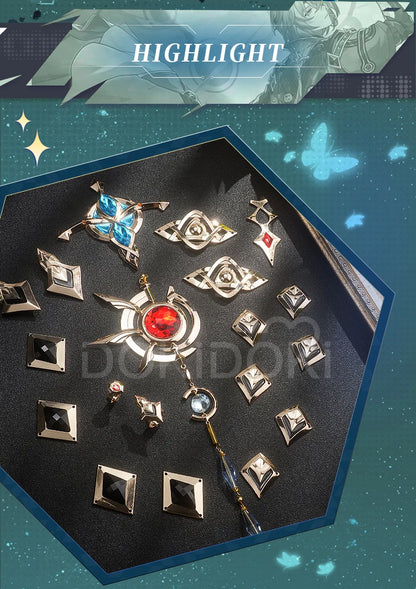 【Ready for Ship】 Anaxa Cosplay Costume Game Honkai: Star Rail DokiDoki-SR HSR Men Costume Anaxa Cosplay Wig Metal Accessory