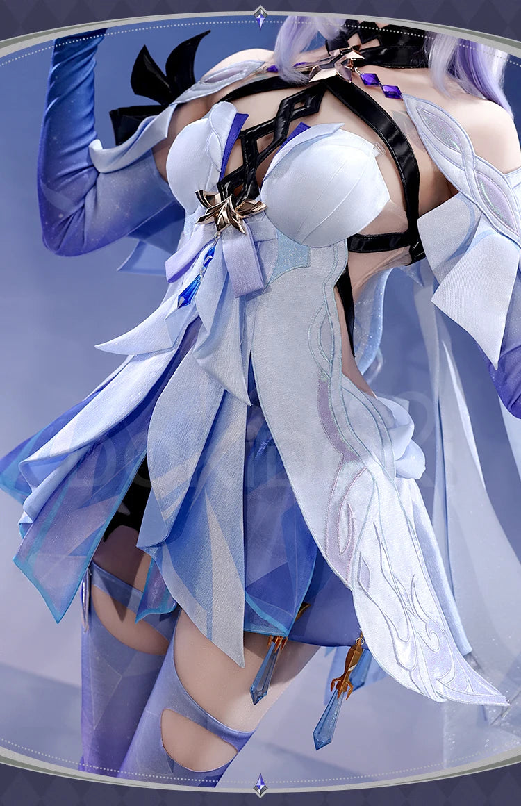 Skirk Cosplay Costume Game Genshin Impact【S-2XL】DokiDoki-SR Skirk Wig Women Halloween Costume Plus Size