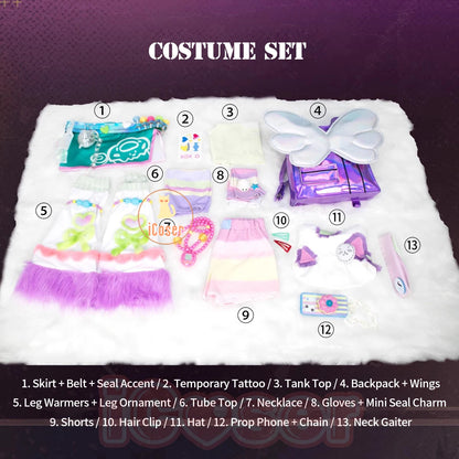 iCoser Path To Nowhere Poffy Cosplay Costume Wig Uniform Outfit Headwear Backpack Hat Halloween Party for Women Role Play Props