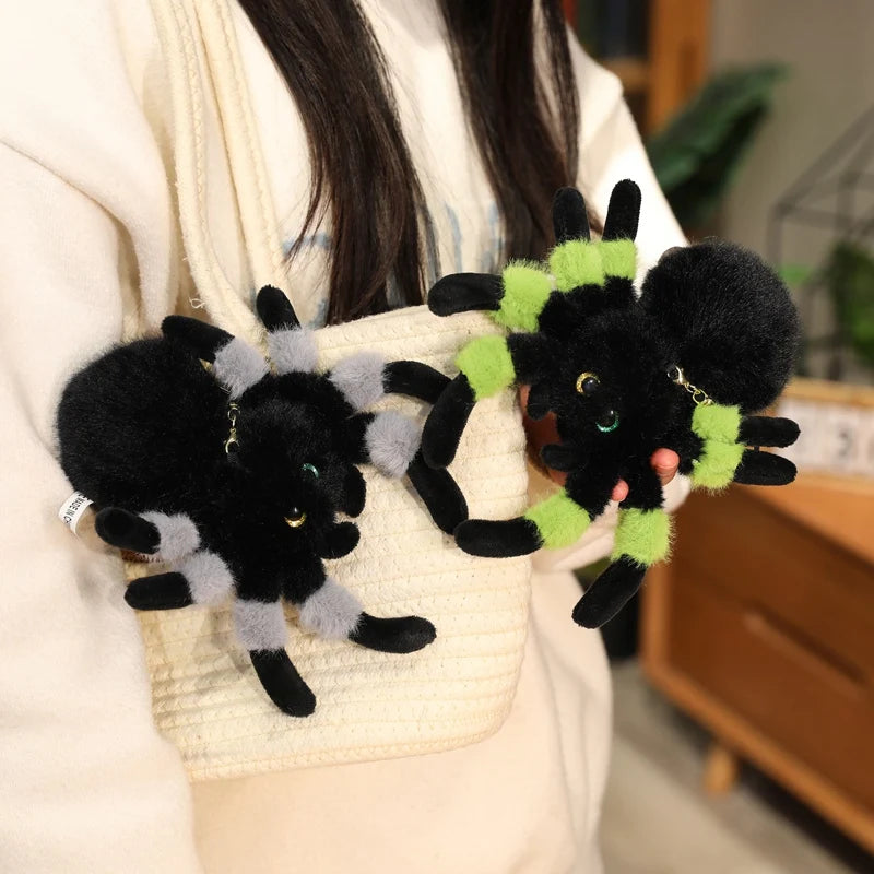 Cute Stuffed Animal Jumping Spider Plushies Colorful Four Eyed Spider Plush Keychain Bag Decor Pendant Spiders Soft Toys