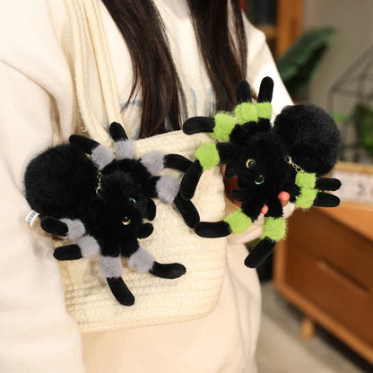 Cute Stuffed Animal Jumping Spider Plushies Colorful Four Eyed Spider Plush Keychain Bag Decor Pendant Spiders Soft Toys