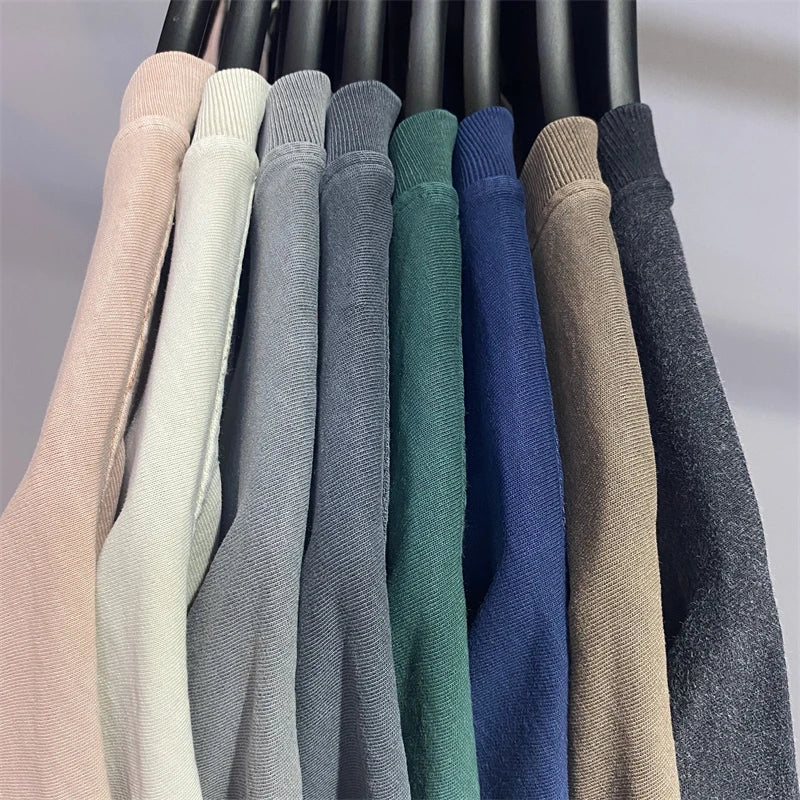 ZODF New Summer Solid Washed Cotton T-Shirts Streetwears For Men Unisex Retro High Street 275gsm Basic Tees Brand Tops HY0071