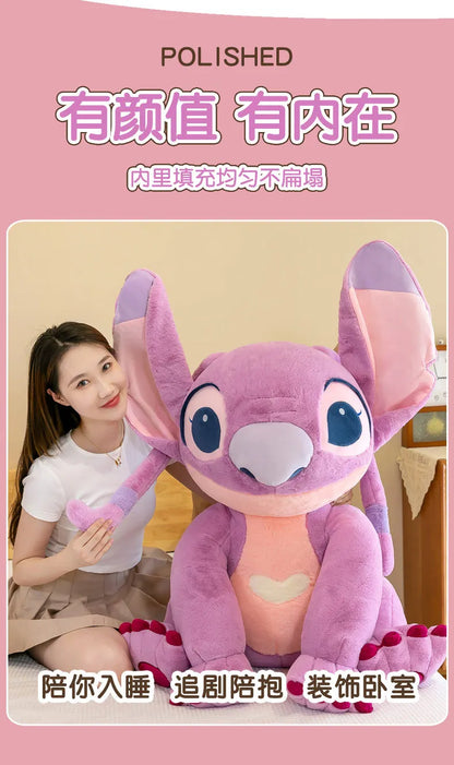 30/45/60/80CM Big Size Disney Stitch Cartoon Anime Plush Stuffed Doll Room Decoration Peluche Pillow  Plushies Ornaments Gifts