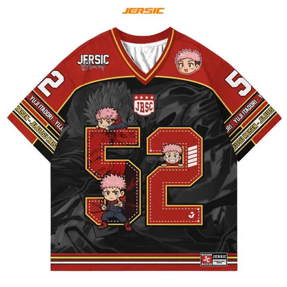 52 Jersey Yuji Itadori Jujutsu Kaisen Anime Style Kpop Baseball Hockey T-shirt Fashion Streetwear Anime Daily Unisex Tops Tees