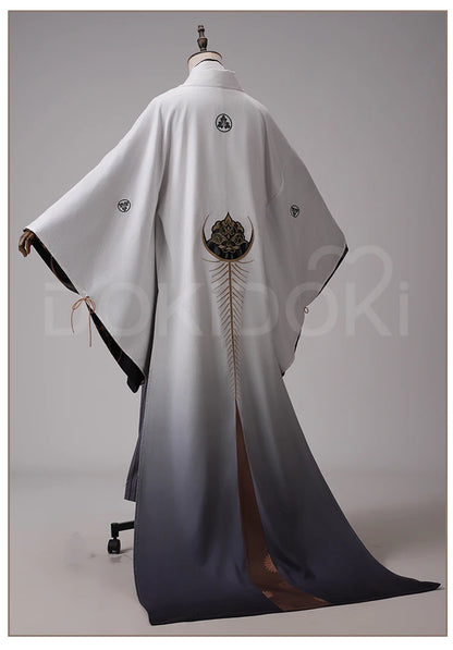 Kotoyuki Tsuneki Cosplay Costume Game【S-2XL】DokiDoki-R Men White Black Kimono Fox Mask Cosplay Suits Plus Size