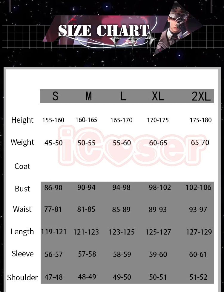 Love and Deepspace Caleb Cosplay Costume Wig Farspace Colonel Uniform Trench Halloween Party for Women Men Carnival Cos Props