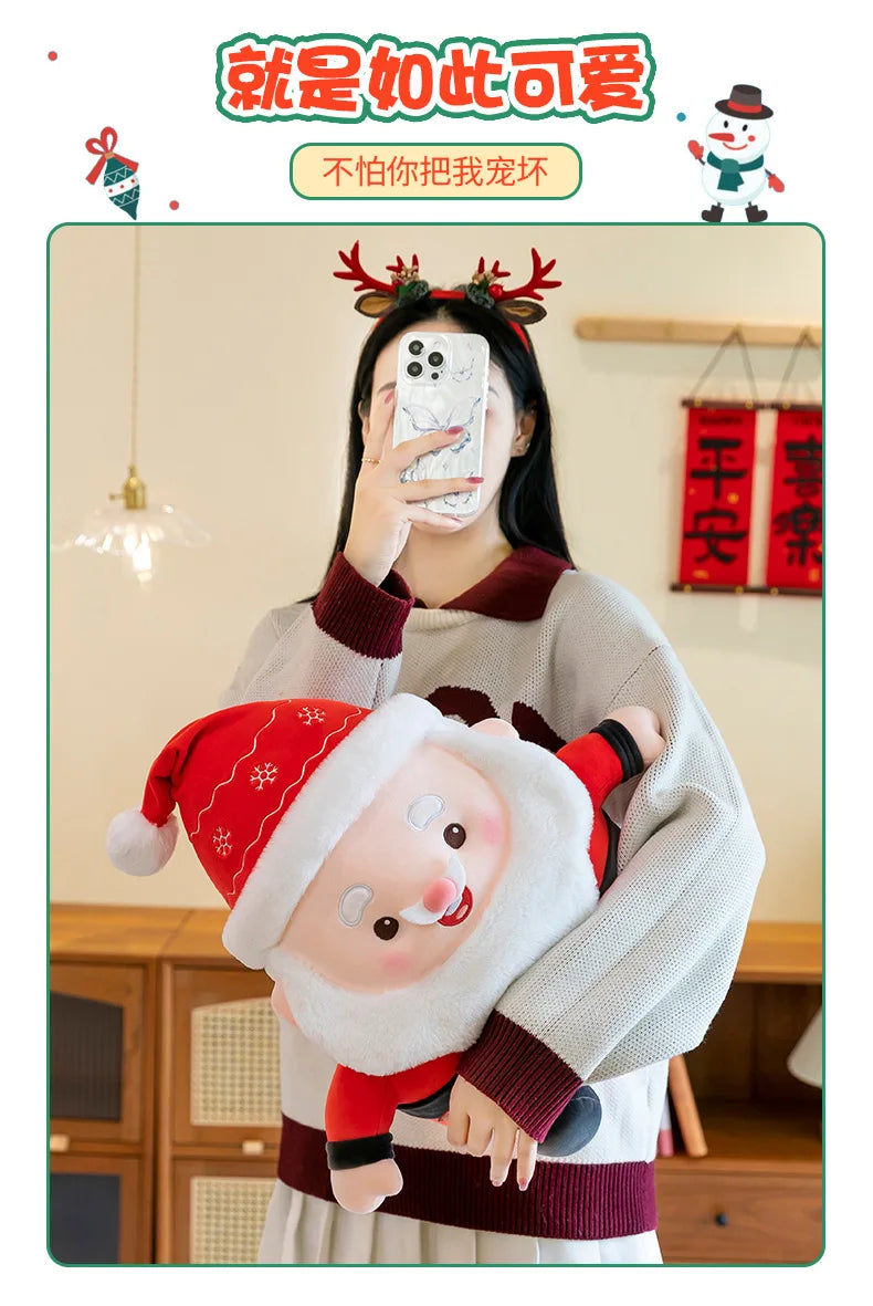 New 50cm Plush Santa Claus Doll Stuffed Toy Cuddly Pillow Christmas Gift for Kids Birthday Xmas Present Wholesale Small Gift