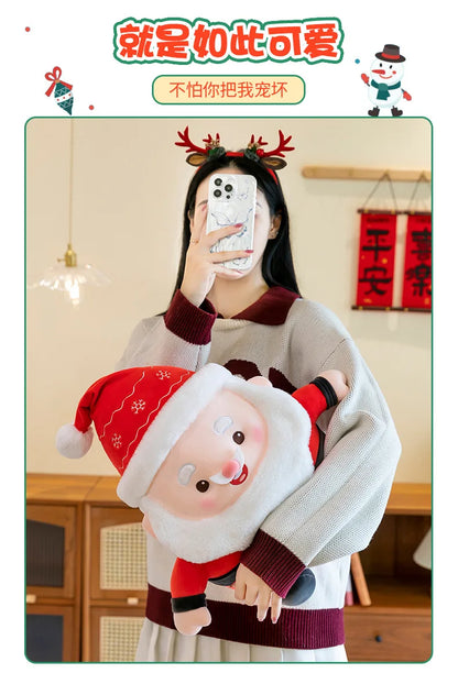 New 50cm Plush Santa Claus Doll Stuffed Toy Cuddly Pillow Christmas Gift for Kids Birthday Xmas Present Wholesale Small Gift