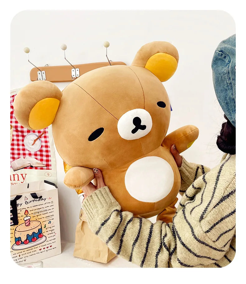 Hot 60cm Cute Plush Teddy Bear for Kids Birthday Xmas Gift Soft Snuggle Toy Stuffed Animal Cute Kuma Doll for Girls Hug Pillow