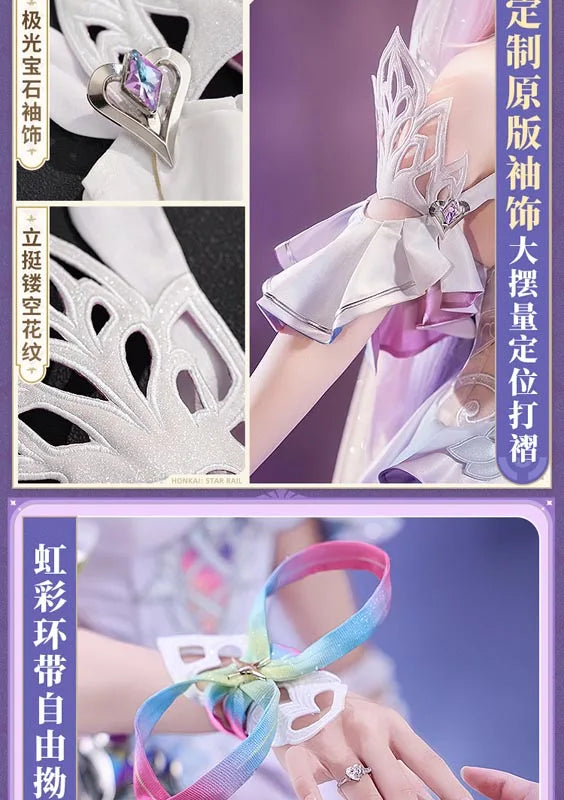 Honkai Star Rail Cyrene Cosplay Costume Wig Dress Headwear New Skin Outfit Elysia Amphoreus Halloween Party for Women Girls Prop