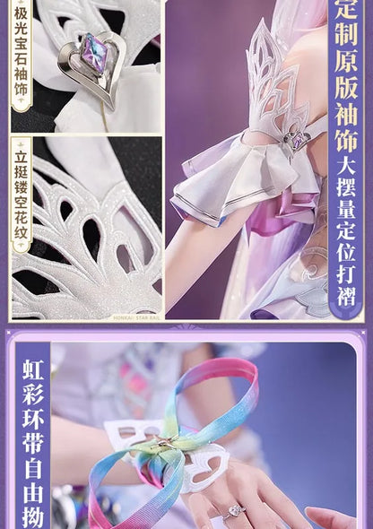 Honkai Star Rail Cyrene Cosplay Costume Wig Dress Headwear New Skin Outfit Elysia Amphoreus Halloween Party for Women Girls Prop