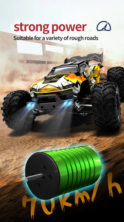 SCY 1:16 70KM/H or 50KM/H 4WD RC Car with LED Remote Control Cars High Speed Drift Monster Truck for Kids Vs Wltoys 144001 Toys