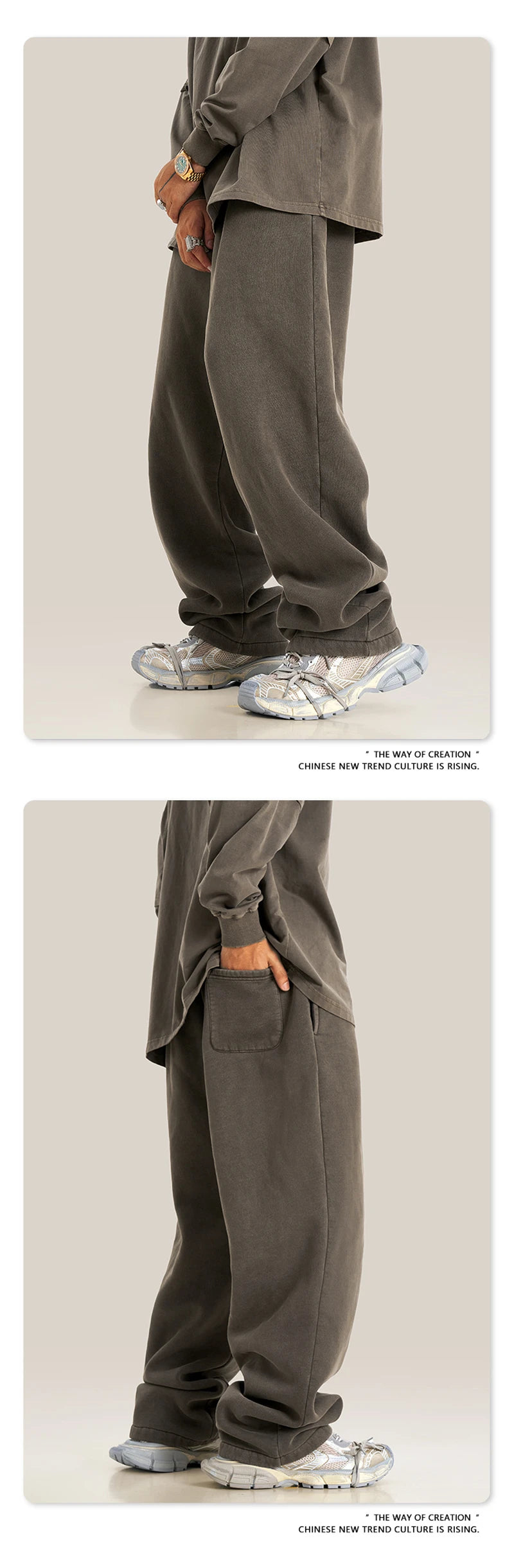 ZODF Retro 2025 Winter Washed Fleece Straight Pants For Men Unisex Loose 360gsm Knitted Warm Soft Trousers Brand Clothes HY0869