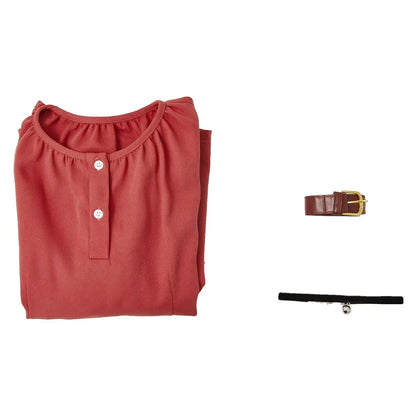 Anime Witch Watch Nico Wakatsuki Cosplay Costume Wig Red Dress Choker Outfit Halloween Party for Women Girls Carnival Props Cos