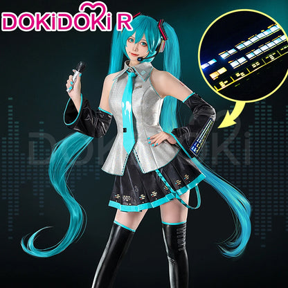 IN STOCK MIKUU Cosplay Costume Game Cosplay 【S-2XL】DokiDoki-R Mikku Cosplay Women Cute Costume MIKUU LED Costume Plus Size