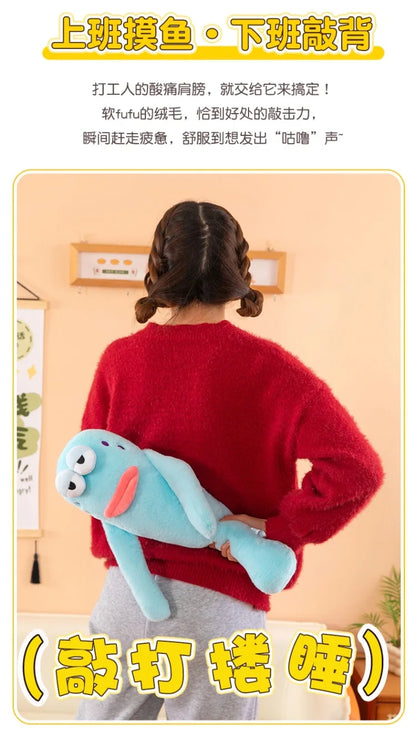Sanrio 80cm Cute Plush Cartoon Ugly Fish Stuffed Toy Funny Knock Knock Doll New Viral Kids Birthday Christmas Gift for Children