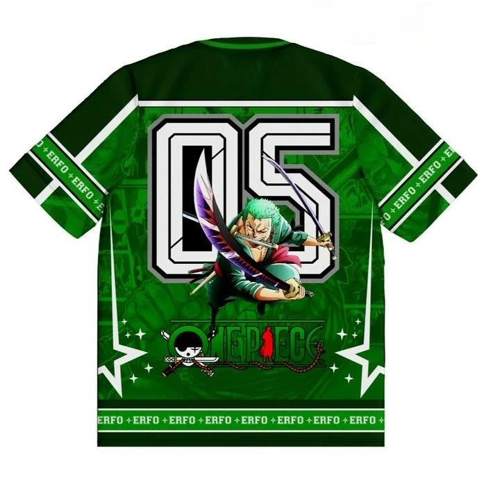05 Jersey One Piece Roronoa Zoro Anime Korean Style Kpop Baseball Hockey T-shirt Fashion Streetwear Anime Daily Unisex Tops Tees