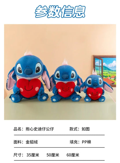 35/50/60cm Big Size Stitch Disney Anime Plush Stuffed Doll Cartoon Plush Doll Room Decoration Children's Pillow Holiday Gift