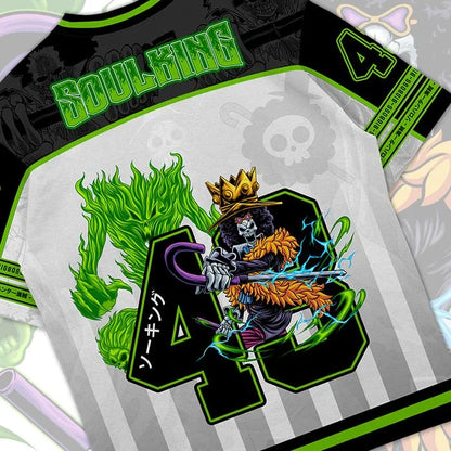 43 Jersey One Piece Soulking Brook Anime Y2k Style Kpop Baseball Hockey T-shirt Fashion Streetwear Anime Daily Unisex Tops Tees