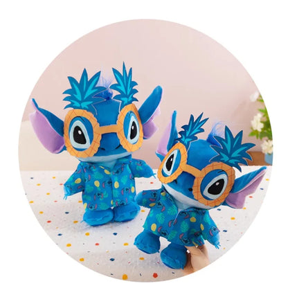 Disney Kawaii Plush Toy Stitch with Sunglasses Cute Pineapple Doll for Kids Birthday Xmas Gift Stuffy Animal Plushie Soft Toy