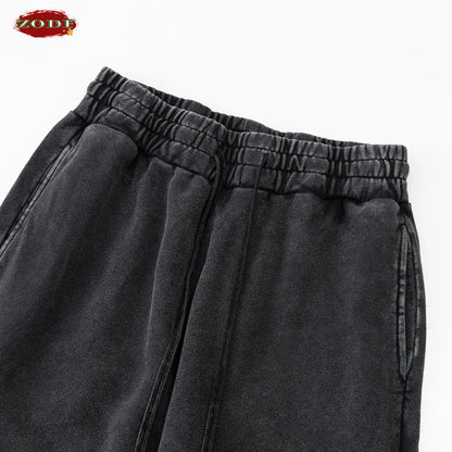 ZODF New Autumn Winter Men Washed 400gsm Sweatpant Unisex Loose Heavyweigh Cotton Sport Joggers Pants Streetwears HY0893