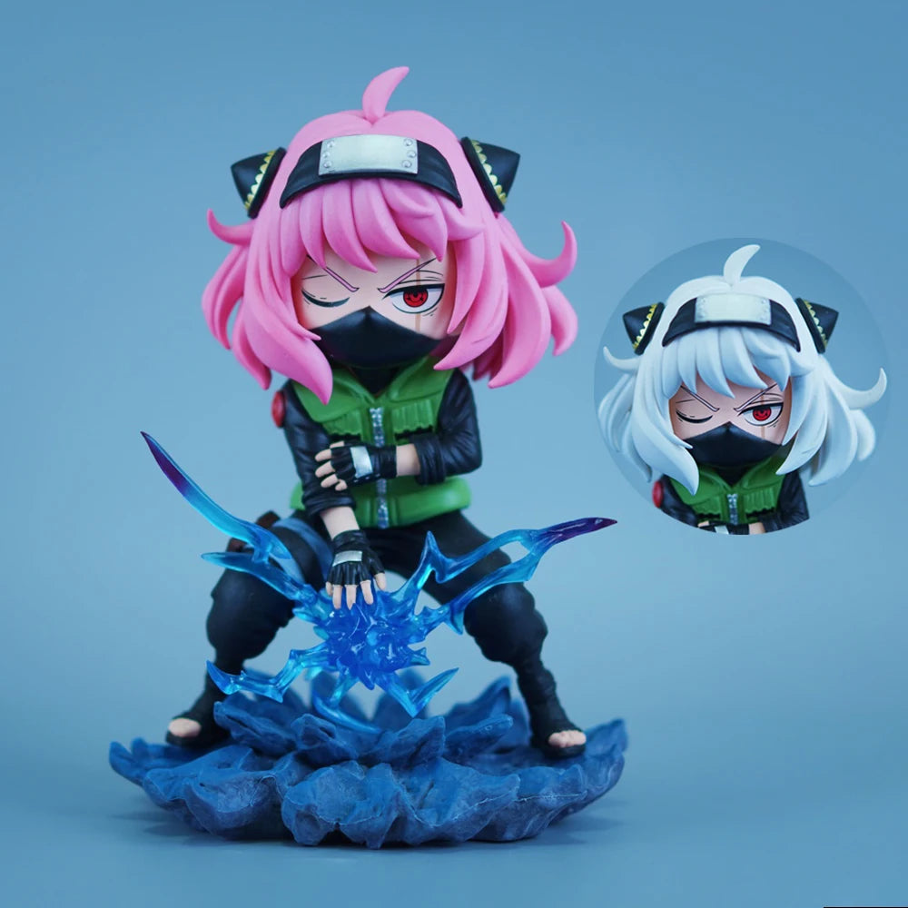 19cm Anime NARUTO Hatake Kakashi PVC Action Figure Anya Forger Cosplay Statue Model Toy Gift