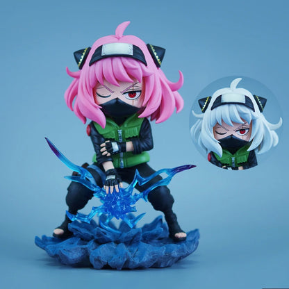 19cm Anime NARUTO Hatake Kakashi PVC Action Figure Anya Forger Cosplay Statue Model Toy Gift