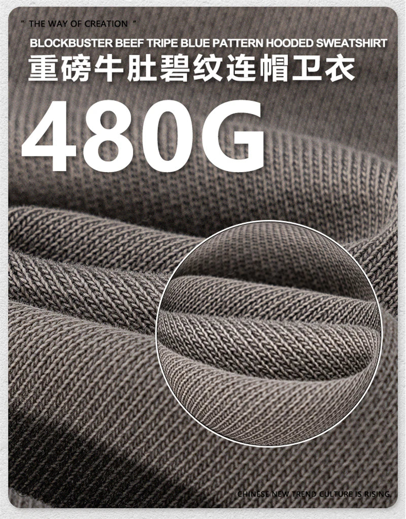 ZODF Retro Heavy Weight 480gsm Cotton Hoodies For Man Unisex Oversized Washed Distressed Hooded Pullovers Brand Coats HY1115