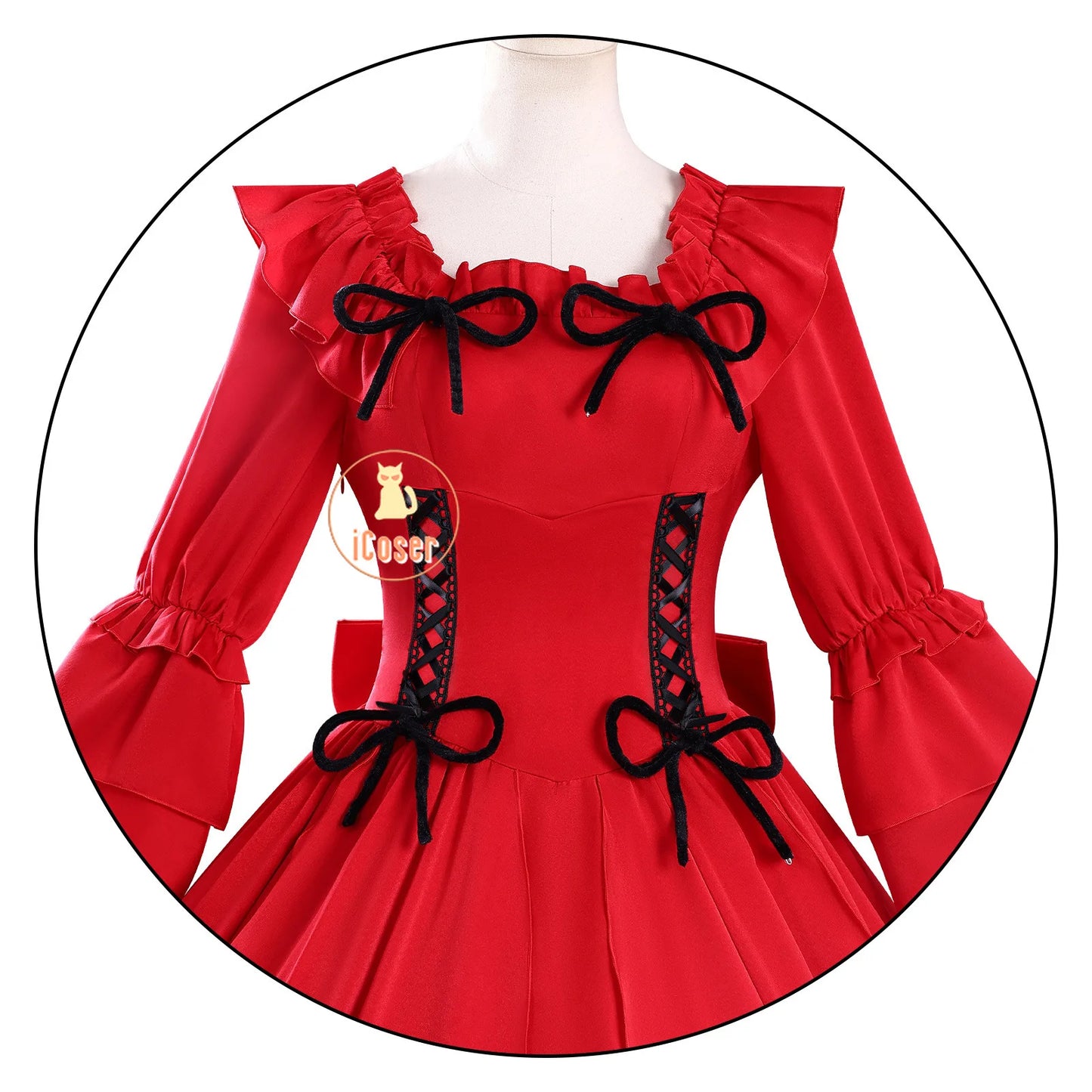 Scarlet El Vandimion Cosplay Costume Wig Dress Anime May I Ask for One Final Thing Ice Rose Earrings Halloween Party Women Girls