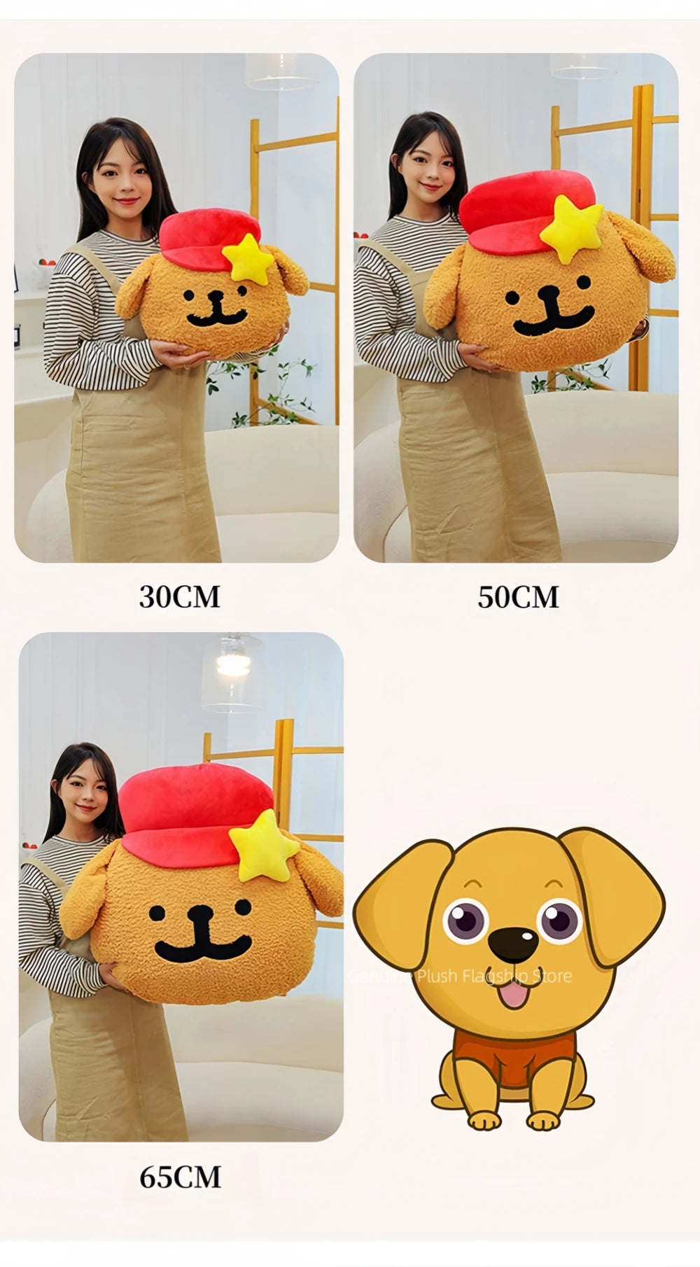 65cm Big Size Maltese Line Hat Dog Cartoon Anime Plush Stuffed Doll Toy Cute Room Bolster Sleeping Pillow Plushies Holiday Gifts