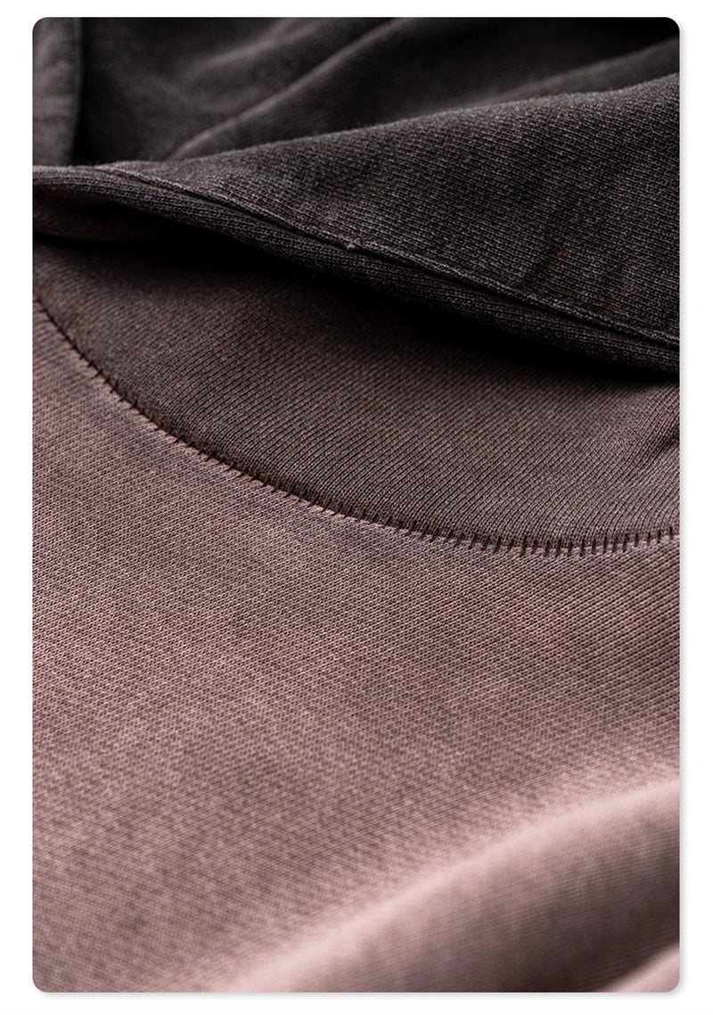 ZODF American Retro Washed Cotton Hoodie For Men Unisex Autumn High Street Oversized Knitted 380gsm Hooded Pullovers Coat HY0913