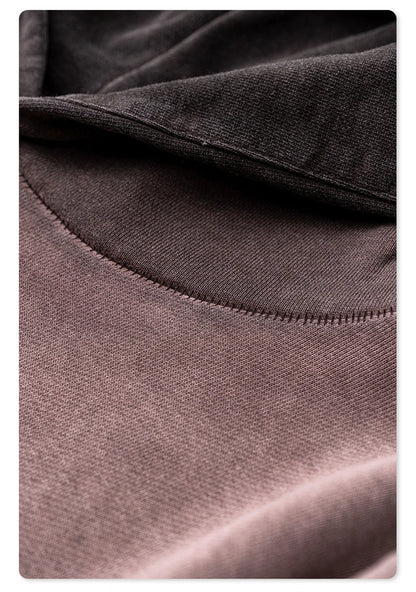 ZODF American Retro Washed Cotton Hoodie For Men Unisex Autumn High Street Oversized Knitted 380gsm Hooded Pullovers Coat HY0913