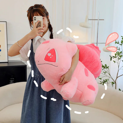30/90cm Bulbasaur Huge Pokemon Anime Plush Toy Big Pokémon Plushie Kawaii Semi-finished Leather Holster Pillow Gift for Children
