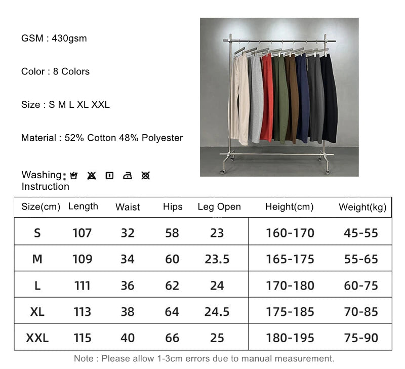 ZODF 2025 Winter 430gsm Unisex Fleece Straight Sweatpants Thick Warm Casual Oversized Trousers HY1170