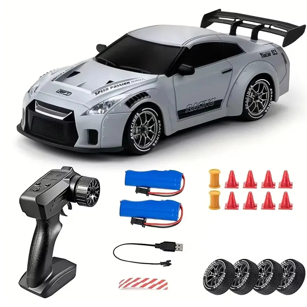 RC Drift Car 1/24 4WD High Speed Remote Control Electric Racing Vehicle for Kids Boys Christmas Gifts - Light gray 2