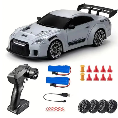 RC Drift Car 1/24 4WD High Speed Remote Control Electric Racing Vehicle for Kids Boys Christmas Gifts - Light gray 2