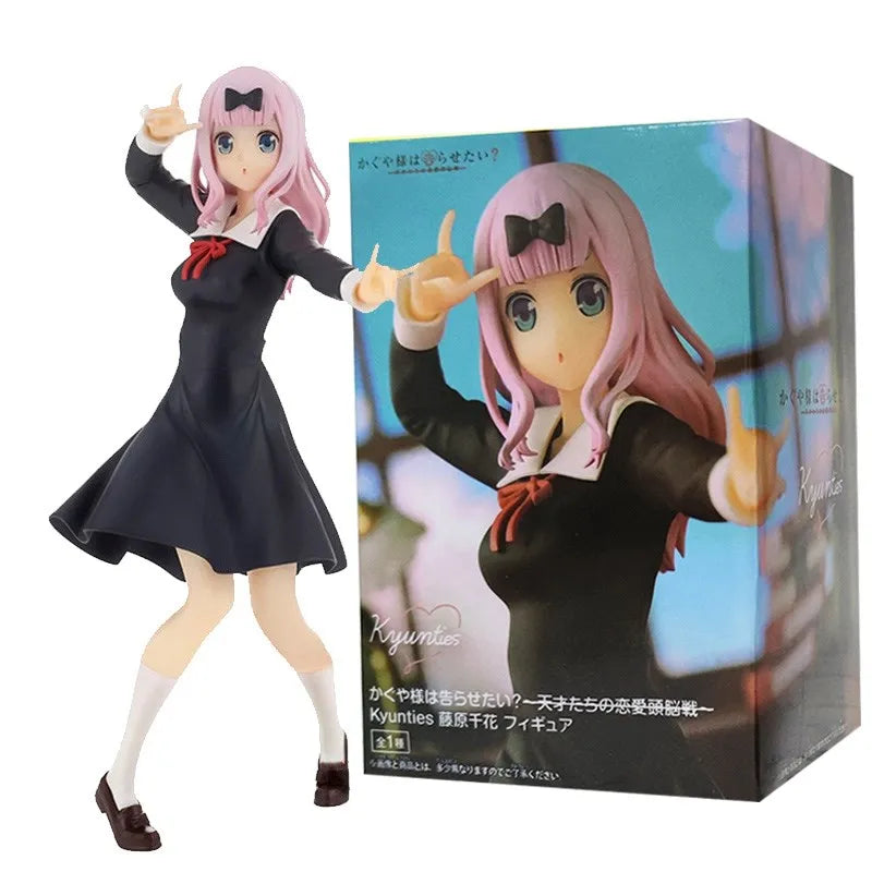 22CM Anime Game Figure Kaguya-sama Love Is War Fujiwara Chika Rabbit Model Dolls Kawaii Girl Figure Japanese Dolls Decoration