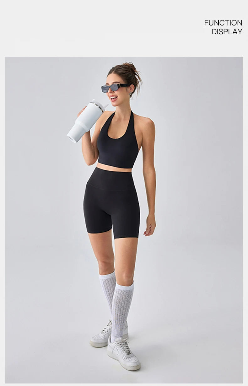 Sexy Sports Bra for Women Halter Yoga Tank Top Seamless Shockproof Push Up Fitness Gym Workout Fast Dry Underwear