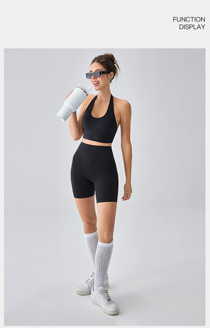 Sexy Sports Bra for Women Halter Yoga Tank Top Seamless Shockproof Push Up Fitness Gym Workout Fast Dry Underwear