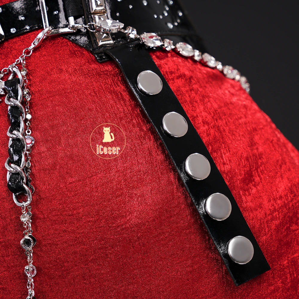 Love and Deepspace MC Cosplay Costume Midnight Waltz Red Dress Heroines New Skin Outfit Sylus Halloween Party for Women Girls