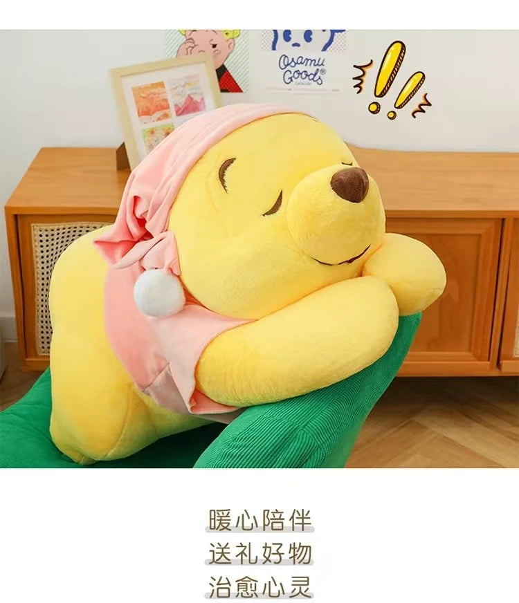 35CM-80CM New Disney Winnie The Pooh Plush Toy Cute Cartoon Bear Stuffed Doll Soft Anime Pillow Kawaii Souvenir Birthday Gift