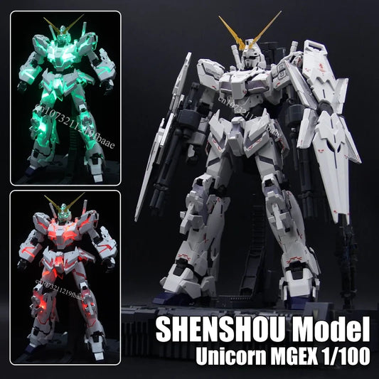 In Stock﻿ SHENSHOU Model Unicorn MGEX 1/100 RX-0 Assembly Model Kit Toys Toy With Lamp Group Action Figure Robot Gifts