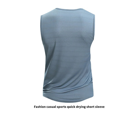 Chrlck Men’s Quick Drying Running Vest Breathable Mesh Sleeveless Gym Fitness Tank Top