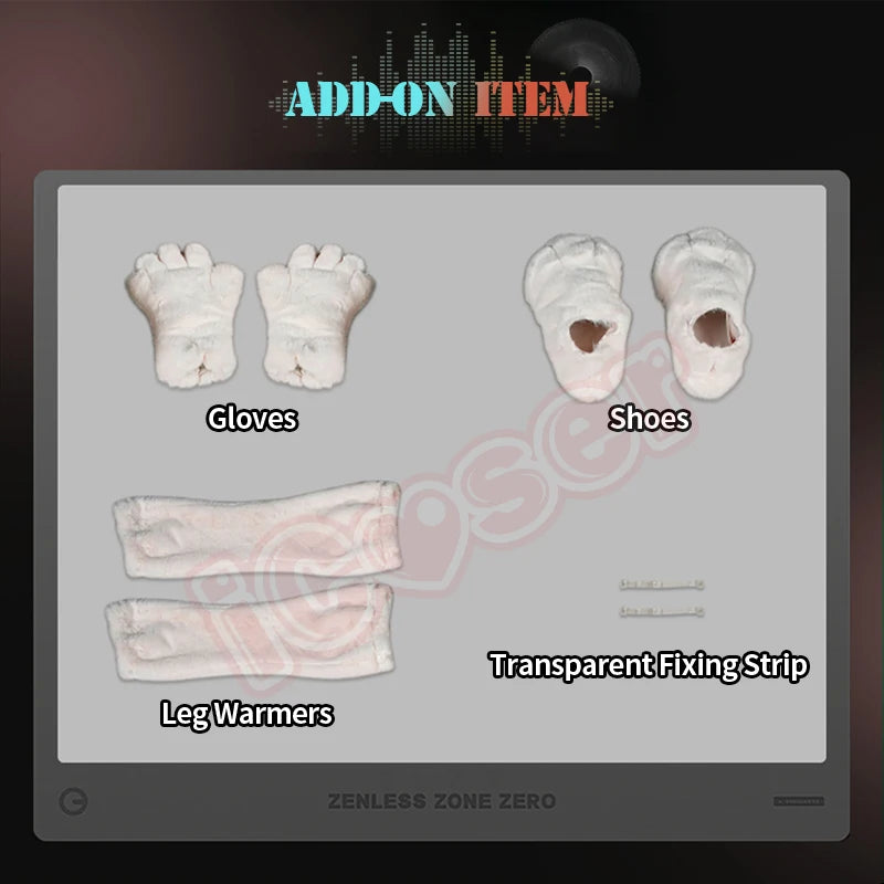 Zenless Zone Zero Zhao Cosplay Costume Wig Dress Uniform Tail Earrings Headwear Rabbit Ear Halloween Party for Women Girls Props