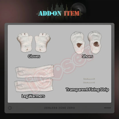 Zenless Zone Zero Zhao Cosplay Costume Wig Dress Uniform Tail Earrings Headwear Rabbit Ear Halloween Party for Women Girls Props