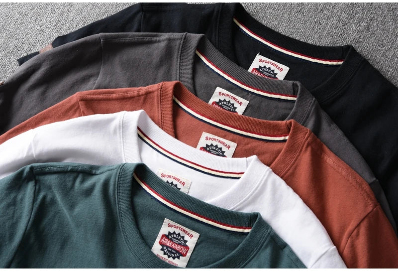 2025 Summer New American Retro Short-sleeved O-neck 3D Letter Printed T-shirt Men's Fashion 100% Cotton Washed Casual Sport Tops